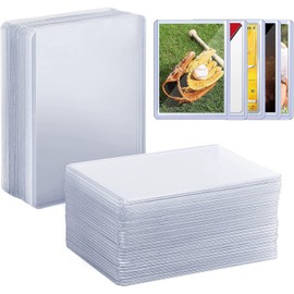 2.5" x 3.5" (100 count pack), Clear Card Sleeves for Standard Size Trading Cards measuring, Premium Ultra Clear, perfecto para doble manga, se adapta a tarjets coleccionable de tamaño estánda