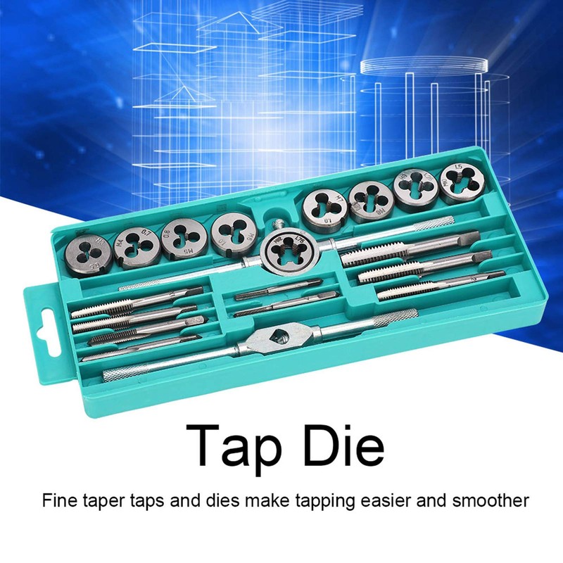 Tap Die Set, 20pcs Tap and Drill Set Metric Master