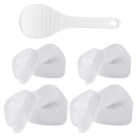 Anseom Pack of 5 Onigiri Moulds, Sushi Maker, Nigiri Sushi Triangle Shape, Rice Ball Maker with Rice Spoon, Sushi Mould, Rice Triangle Shape, Bento Onigiri Maker, Small for Restaurant, Family Kitchen
