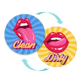 Rzuiytye Dishwasher Magnet Clean Dirty Sign,Funny Lips Kitchen Magnets,Double Sided Dirty Clean Sign for Dishwasher,Large, Strong, Cool Magnetic Gadgets for Kitchen,3.5''X3.5''