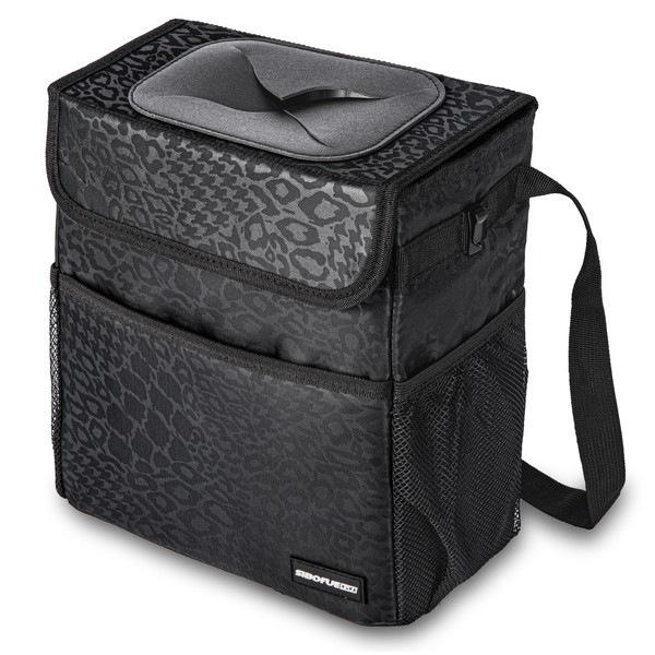 SIBOFUEGO Cute Car Trash Can with Lid - Leak Proof