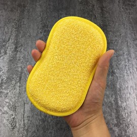 Scouring Sponge Pack of 3, Microfibre Kitchen Scouring Pads, Double Side Sponges, Scourer, Washable for Reuse
