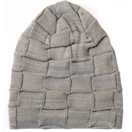 Hatstar Warm Lined Women's Beanie | Men's Hat Winter Hat | Unisex Knitted Hat | Braided Pattern with Fleece Lining, Mottled light grey