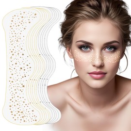 12Pcs Glitter Freckles,Sparkle Freckles,Glitter Freckles Face Tattoo,Face Glitter Makeup, Glow Up Makeup Patch,Birthday Christmas Valentines Day Makeup for Women Girls (B)