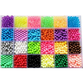 Vytung Water Fuse Bead 3600 Beads 24 Colors(6 Glow in Dark) Refill Beads for Kids Beginners (24 Color Complete Pack)