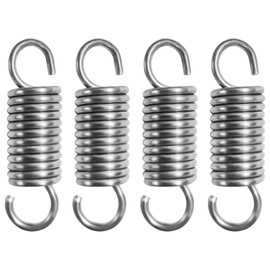 NICAVKIT 4 pieces stainless steel tension springs with hooks, tension spring tension spring 50 mm free length, outer diameter 15 mm, wire diameter 2.2 mm, maximum tensile force 12 kg - 2.2 x 15 x 50