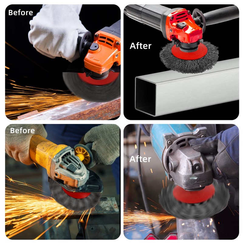 Wire Cup Brush Set Packaged with 4 Different Wire Wheel