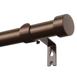 KAMANINA Bronze Curtain Rods for Windows 48 to 84 Inch (4-7 Feet), 1 Inch Heavy Duty Curtain Rod, Modern Adjustable Drapery Rods with End Cap (32"-86")