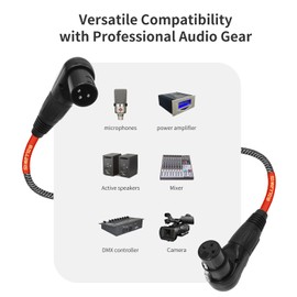 SZLliyxs 2-Pack Right Angle XLR Cable,1.6FT,Adjustable-Female XLR to Male XLR Microphone Mic Cable Cord, 90 Degree Female to 90 Degree Adapter for Sound Devices Mixer Recorder