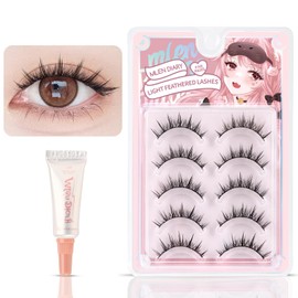 Natural False Eyelashes, Corner of Eyes, Thin Black Axis, Handmade, Natural, Short, Upper Eyelashes, Popular, Handmade False Eyelashes, Actress Eyelashes, Thin Makeup, Clear, Lifestyle Makeup False