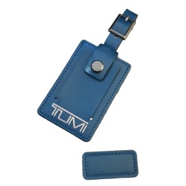 Tumi NEW Tumi Set Luggage Tag and Monogram Patch in Turquoise w/Silver Logo Leather