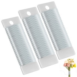 WDAHDHP White Metal Floral Wire, 3 Roll 115 Yards 22 Gauge Wire Wreath Wire, Flexible Paddle Wire Florist Wire for Crafts Christmas Wreaths Tree Flower Arrangement Garland