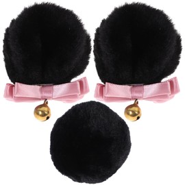 LIFKOME 1 Set Bear Ear Hair Clip Women Hair Clips Furry Bear Ears Headband Accessories for Women Girls Headband Animal Ears Headband Womens Accessories Bear Tail Costume Bear Ears and Tail Black