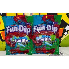 Nestle Fun Dip ~ Razz Apple Magic Dip and Cherry Yum Diddly Dip ~ Candy (2- Bags)