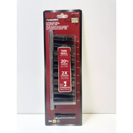 Husky Deep Metric Thin Wall 3/8" Drive 10 Piece Socket Set 8-18mm 1001357468