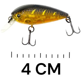 SEABUZZ Wobbler Sparky Crank 3.3 g 4 cm Flat Runner 0.5 - 0.7 m - Pike Zander Trout Bass Catfish Fishing Lure - 2 Treble Hooks - Predator Fishing Bait - Artificial Bait - Trout Bait - Fishing Lures
