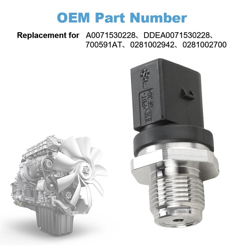 WATERWICH Fuel Rail Pressure Sensor Compatible with Detroit DD13 DD15