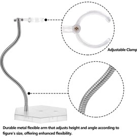 Large Heavy Duty Action Figure Stand for 1/6 1/9 1/12 Scale Figures,Action Figure Display Stand Holder Base for Gundam 12",8",6" HG/RG/SD,Doll Holder Model Support Stand with Screwdriver (2Pcs Clear)