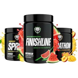 6AM Run Marathon Training Trio – Energy, Focus & Recovery Bundle (Sprint, Marathon, FinishLine) – Dietary Supplement Powder (901g, Sprint - Lemonade/Marathon (Peach Mango) / Watermelon)