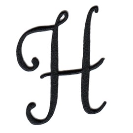 Hip Hop 50's Shop 2.5" Black Script Embroidered Alphabet Custom Letter A - Z Iron-On Monogram Applique for Poodle Skirt Shirt DIY (H)