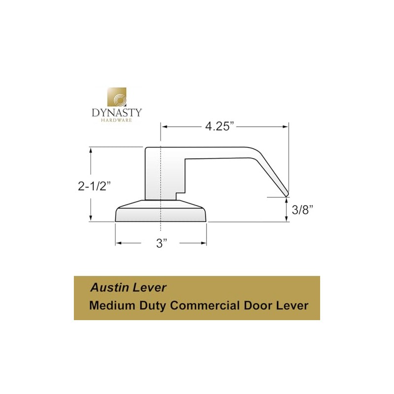 Dynasty Hardware Passage Door Lever Lockset, ADA Compliant, Light Duty