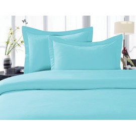Elegant Comfort 1500 Thread Count Egyptian Quality Super Soft Wrinkle Free 4 pc Sheet Set, Deep Pocket, Queen Aqua