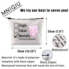 MNIGIU Singer Lover Gift Single Taken Mentally Dating Makeup Bag Korean-Pop Lover Gift Group Members Bag Music Obsessed Gift