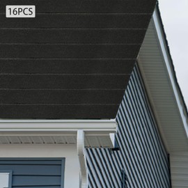 CNCEST 16 PCS Roofing Shingles for Roof House Repair Tiles Shed Decor,Roof Tiles for Storage Shed, Architectural,Residential,Garage Roof,Paving Area 2.32㎡/24.97ft²,39.37 x 13.11in (Black)
