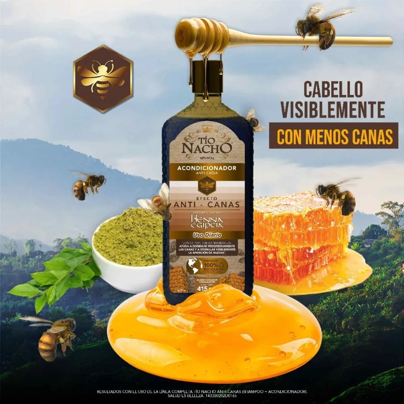 Acondicionador Tío Nacho Henna Egipcia Anti Canas Anti Caída