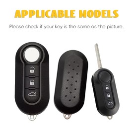 OFF WE GO Key Cover Car Key Case for Fiat 500 Lancia Ypslon Brava Bravo Cabrio Nuova Doblo Ducato Grande Punto Panda Protective Case Key Box with Key Fob Key Cover, black