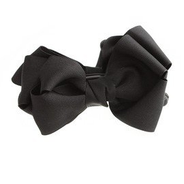 KOBE VINGTAINE H-503 Voluminous Ribbon Banana Clip, Satin, Medium, Hair Clip, Hair Accessory, Grosgrain - blk