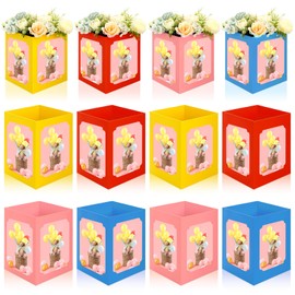 Spiareal 8 Pcs Table Centerpieces Box 6 x 4 Inch and 7 x 5 Inch Picture Display Reusable Photo Props Box Photo Centerpieces Decor Congrats for Birthday Wedding Party Favor Supplies Picture(Multicolor)