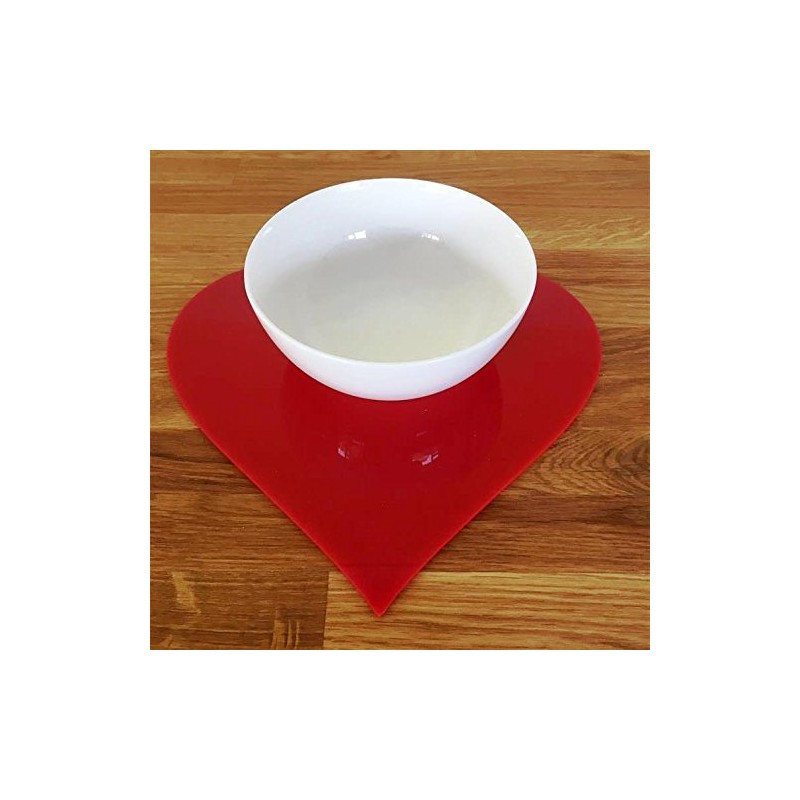Heart Shaped Placemat Set - Red - Set of 6