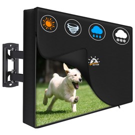 Zettum Outdoor TV Cover 65 Inch – 600D Waterproof Weatherproof TV Protector with Zipper for 60–65 Inch Flat Screen TVs, Heavy Duty Enclosure for Outside Use
