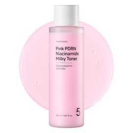 TOSOWOONG Pink PDRN - Tónico lechoso de niacinamida, niacinamida 5% cuidado de manchas oscuras, ADN de salmón PDRN calmante, 3 ceramidas y 12 péptidos hidratante, piel brillante de vidrio, cuidado de la piel coreano, 5.1 fl oz / 5.07 onzas líquidas