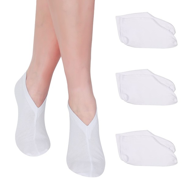 Dacitiery 3 Pairs Moisturizing Socks Overnight, Thin Foot Spa Socks Cotton Moisture Enhancing Socks Cosmetic Moisturizing Socks for Dry Cracked Feet