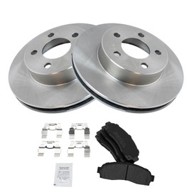 TRQ Front Brake Pad & Rotor Kit Brake Pads Brake Rotor Semi-Metallic Compatible with 2003 Ford Ranger