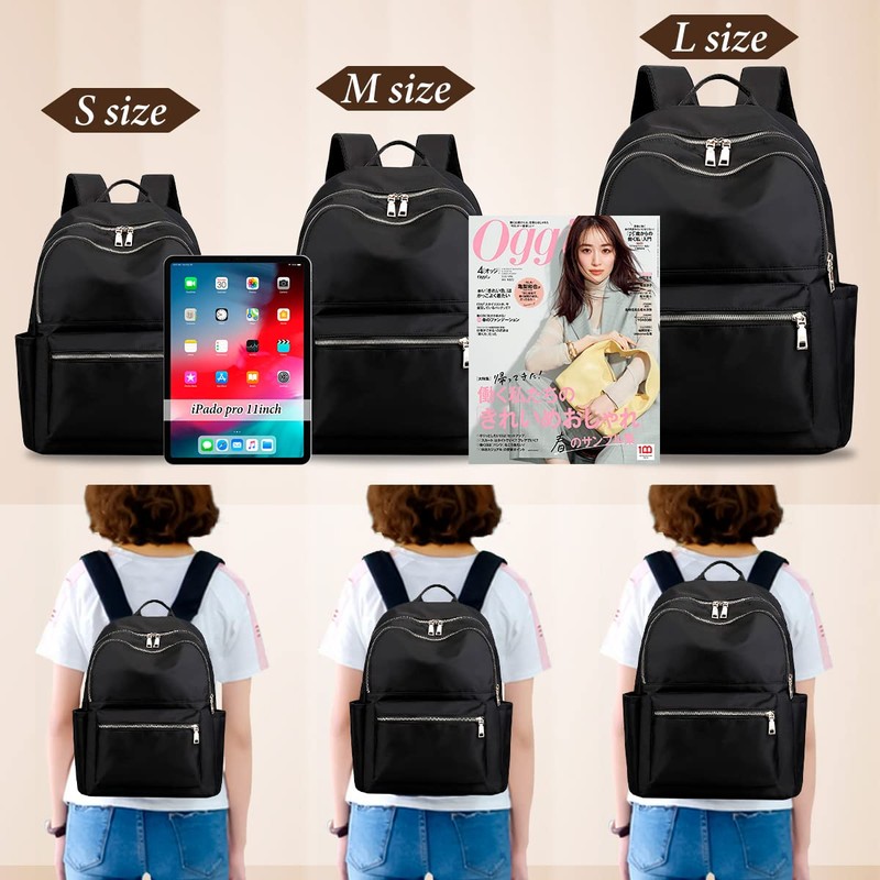 fortulux Women's Backpack, A4, Lightweight, Large Capacity, Waterproof, For Work