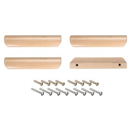sourcing map Set of 4 Wooden Handles 96 mm Hole Spacing for Kitchen Furniture Drawer Wardrobe Cabinet