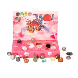 YGLINE Crystal Advent Calendar 2025 Adult Rock Healing Gemstone 24 Days Valentine's Day Countdown calendar,Lover Gifts(gem stone)