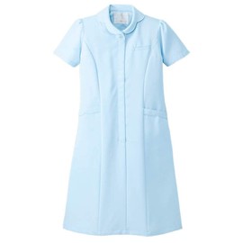 Nursery Flower Collar Dress Medical Nurse Nurse Uniform Female Uniform Esthetic Salon Short Sleeve Reception Uniform, saxon blue, M