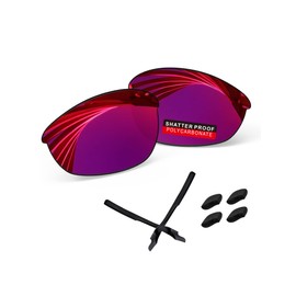 iLikeo PRO+ Polycarbonate Polarized Replacement Lenses for Oakley Half Jacket 2.0 OO9144 Sunglasses - Violet Red