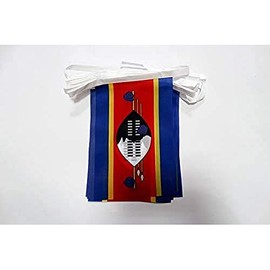 AZ FLAG Swasiland Flag Chain 12 Metres with 20 Flags 45 x 30 cm Kingdom Swasil Garland 30 x 45 cm