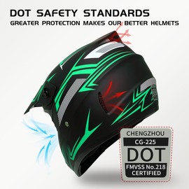 XINGSILUC Youth Kids Dirt Bike Helmet - ATV Helmet for Kids 8-14 Includes Motocross Goggles Gloves Face Mask - DOT Approved Full Face Off-Road Motorcycle Helmet(Green, Small)