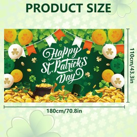 St. Patrick's Day Background Banner Happy St Patricks Day Banner, Happy Holidays Backdrop Happy Holidays Decorations, Happy Banner Decor, Festival Banner Supplies 71x43inch for Theme Parties