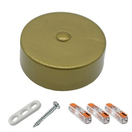 Professional Gold Junction Box Set Including 3x Through Terminals 221-2411 and Mounting Accessories Diameter 72 x 23 mm Surface-Mounted Box Connection Box Canopy