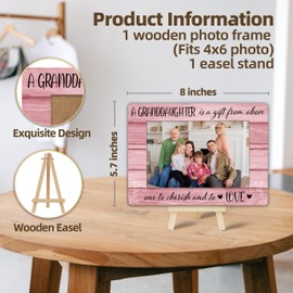 patcate Picture Frames 4x6, Granddaughter Gifts Wooden Photo Frame from Grandma Grandparents, New Grandma To Be Gifts Bedroom Desk Tabletop Shelf Decor (A04)