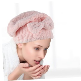 OHPHCALL 3pcs Coral Fleece Shower Cap Heat Protection Hair Bonnet Women Girls Dry Hair Cap Random Style