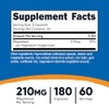 Nutricost Magnesium Glycinate Capsules (180 Capsules, 210 mg Per Serving)