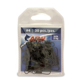 American Fishing Wire Interlock Snaps (Black/Size 4, 50 Pound Test, 30-Pieces)
